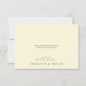 Elegantes Käse- und Cremewein mit Dankeschön-Karte Dankeskarte (Rückseite)