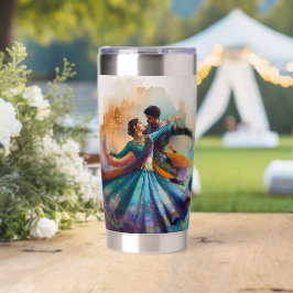 ✨Elegantes Kathak-Paartanz-Wasserfarben-Kunstwerk Thermobecher