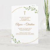 Elegantes katholische Hochzeitsprogramm mit Lesung Programm (Vorderseite)