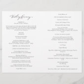 Elegantes katholische Hochzeitsprogramm-Skript für (Rückseite)