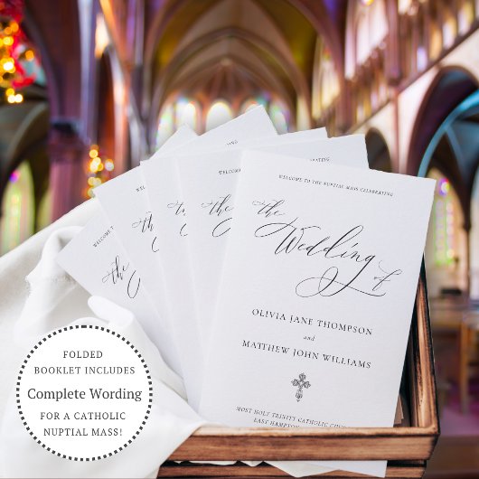Elegantes katholische Hochzeitsprogramm-Skript für