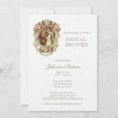 Elegantes katholisches Brautparty Blumengold Einladung (Vorderseite)