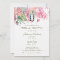 Elegantes katholisches Brautparty Einladung