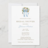 Elegantes katholisches Brautparty Floral Bow Einladung (Vorderseite)