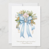 Elegantes katholisches Brautparty Floral Bow Einladung (Rückseite)