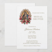 Elegantes katholisches Brautparty Guadalupe Rose Einladung (Vorne/Hinten)