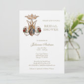 Elegantes katholisches Brautparty Guadalupe Rose I Einladung (Stehend Vorderseite)