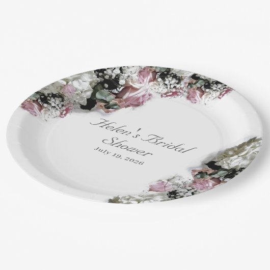 Elegantes katholisches Brautparty Pappteller (Schrägansicht)