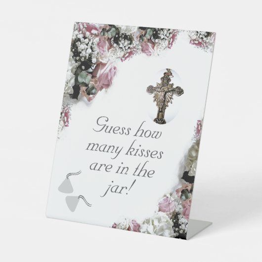 Elegantes katholisches Brautparty Pedestal-Zeichen Sockelschild (Vorderseite)