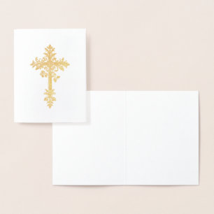 Elegantes katholisches Christliches Cross Religiou Folienkarte