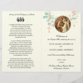 Elegantes katholisches Eukalyptus-Hochzeitsprogram (Vorderseite)