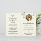 Elegantes katholisches Eukalyptus-Hochzeitsprogram (Stehend Vorderseite)