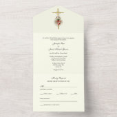 Elegantes katholisches Herz von Mary Wedding Einla All In One Einladung (Innen Boden)