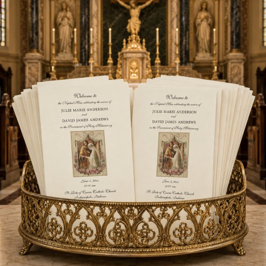 Elegantes katholisches Hochzeitsmesse-Programm mit