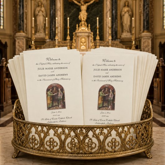 Elegantes katholisches Hochzeitsprogramm