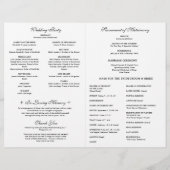 Elegantes katholisches Hochzeitsprogramm für die l (Rückseite)