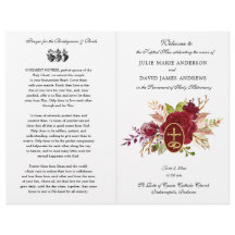 Elegantes katholisches Hochzeitsprogramm für die l