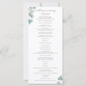 Elegantes katholisches Hochzeitsprogramm für Grünp (Rückseite)