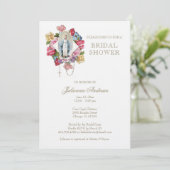 Elegantes katholisches Mary Brautparty Eucalyptus  Einladung (Stehend Vorderseite)