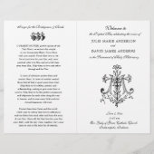 Elegantes katholisches Mass-Hochzeitsprogramm (Vorderseite)