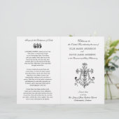 Elegantes katholisches Mass-Hochzeitsprogramm (Stehend Vorderseite)