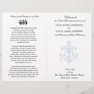 Elegantes katholisches Mass-Hochzeitsprogramm