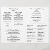 Elegantes katholisches Mass-Hochzeitsprogramm (Rückseite)