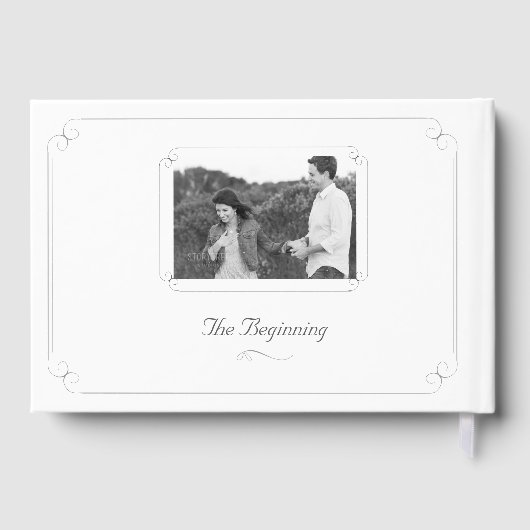 Elegantes katholisches Mit Monogramm Gästebuch (Rückseite)