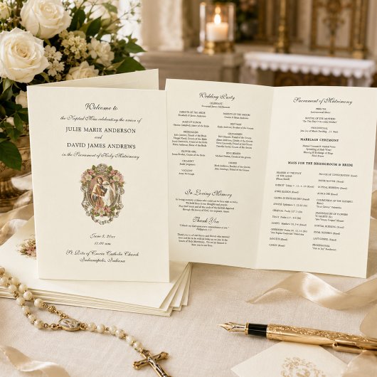 Elegantes katholisches Programm für Hochzeiten in