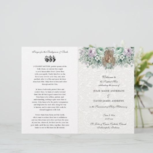 Elegantes katholisches Programm für traditionelle  (Stehend Vorderseite)