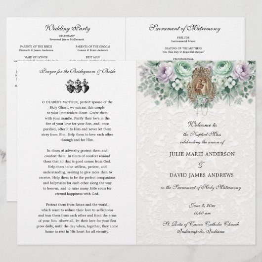 Elegantes katholisches Programm für traditionelle  (Vorne/Hinten)