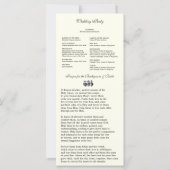 Elegantes katholisches Programm zur Hochzeit latei (Rückseite)