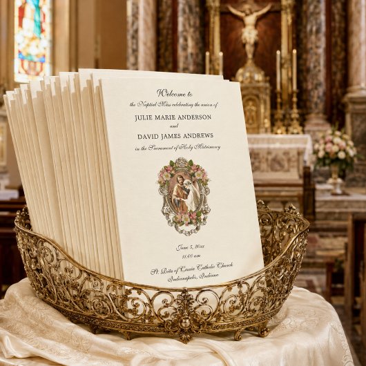 Elegantes katholisches Programm zur Hochzeit latei