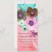 ELEGANTES KATZ-, GROSSE DIVA HAT UND ROSE VALENTIN EINLADUNG (Rückseite)