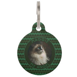 Elegantes Katzenbesitzer-Geschenk Chevron-Muster Haustiermarke