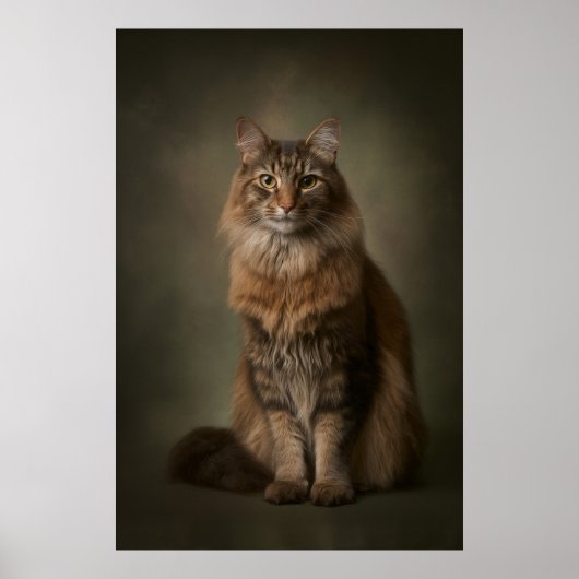 Elegantes Katzenstudioporträt Poster (Vorne)