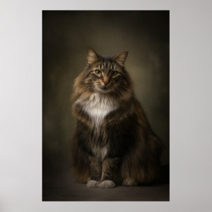 Elegantes Katzenstudioporträt Poster