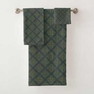 Elegantes keltisches Knoten-Muster Badhandtuch Set
