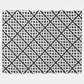Elegantes keltisches Knoten-Schwarzweiss-Muster Fleecedecke (Vorderseite (Horizontal))