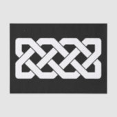 Elegantes keltisches Knoten-Schwarzweiss-Muster Seidenpapier (Vorderseite)