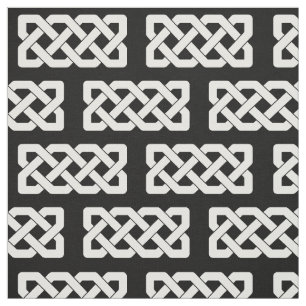 Elegantes keltisches Knoten-Schwarzweiss-Muster Stoff