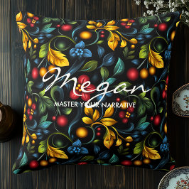 Elegantes Khokhloma Inspiriert dekoratives Throw-K Kissen