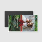 Elegantes Kiefern-Goldrotes Bogen-Weihnachten Magnetkarte (Vorne/Hinten)