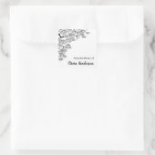 Elegantes Kiefernzweig Buchzeichen aus der Bibliot Quadratischer Aufkleber (Tasche)