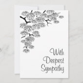 Elegantes Kiefernzweig Schwarz-weißes Beileid (Vorderseite)