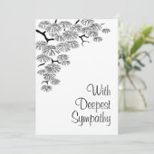 Elegantes Kiefernzweig Schwarz-weißes Beileid (Stehend Vorderseite)