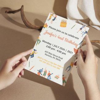Elegantes Kindergeburtstagsthema Einladung