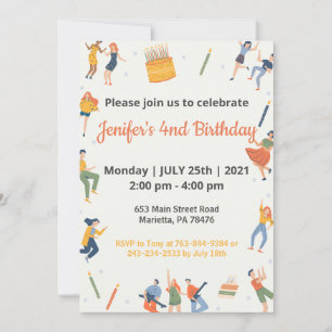 Elegantes Kinderthema Geburtstag Einladung