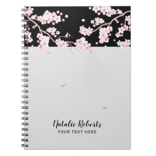 Elegantes Kirschblüten-Blumen-Notizbuch Notizblock