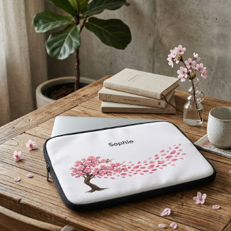 elegantes Kirschblüten-Kundenname Laptopschutzhülle